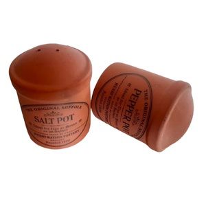 Henry Watson The Original Suffolk Pottery Salt Pepper Pot Vintage Terracotta 60s